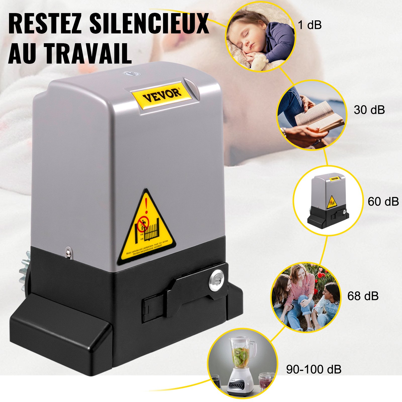 VEVOR Abridor de Puerta Corredera 1800 kg Abridor de Puerta Automático 7 m con 4 Mandos a Distancia y Control de APP para Entrada Rodante Kit de Sistema de Seguridad para Operador de Puerta