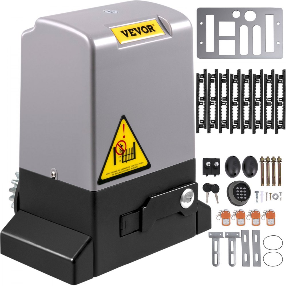 VEVOR Abridor de Puerta Corredera 1800 kg Abridor de Puerta Automático 8 m con 4 Mandos a Distancia y Control de APP para Entrada Rodante Kit de Sistema de Seguridad para Operador de Puerta