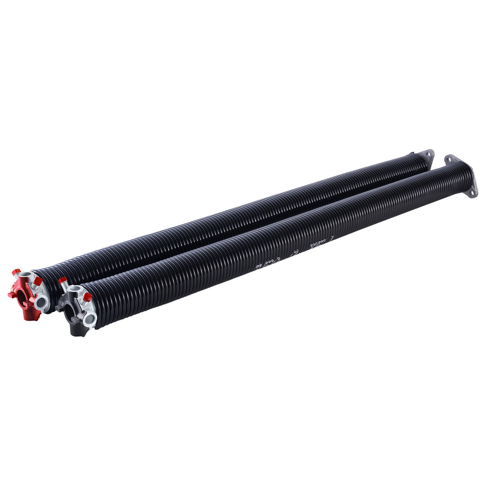 VEVOR Torsion Springs for Garage Doors (Φ 6.35 x Φ 50.8 x 889 mm) 16000 cycles, black coated, replacement, garage door springs with non-slip winding rods, gloves, and mounting wrench