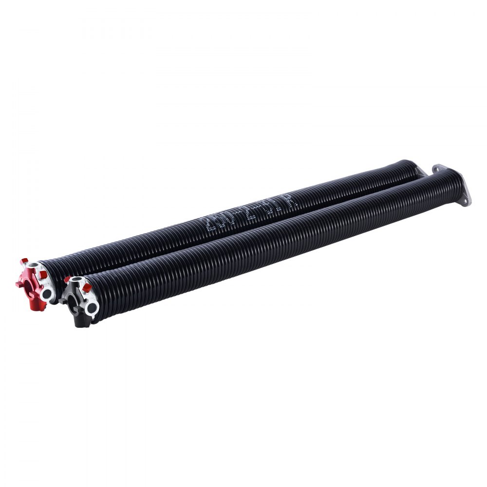 VEVOR Resortes de Torsión para Puertas de Garaje con Barras de Enrollado Antideslizantes y Guantes, Par de Φ6,35 x Φ50,8 x 787 mm, 16 000 Ciclos, Revestimiento Negro de Electroforesis para Reemplazo