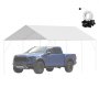 VEVOR 6 x 3 m Tent Garage, Garage Roof Tent Tarpaulin, Waterproof and UV-Protected, Easy Installation with 40 Rubber Balls (Top Cover Only, Frame Not Included), White