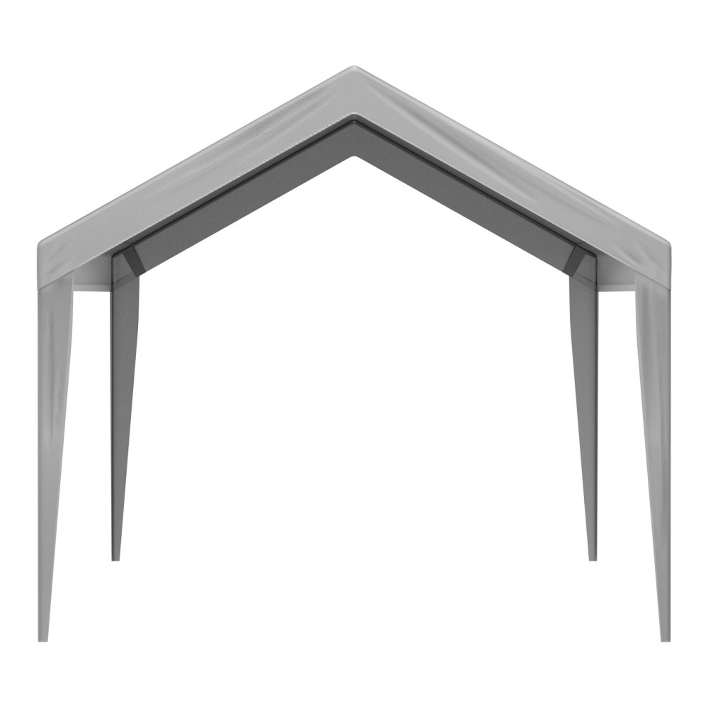 VEVOR Cubierta de Repuesto para Toldo de Cochera de 610 x 304 x 85 mm, Refugio para Tienda de Campaña, Resistente al Agua y con Protección UV con Cuerdas Elásticas de Bolas, Gris, Marco NO Incluido