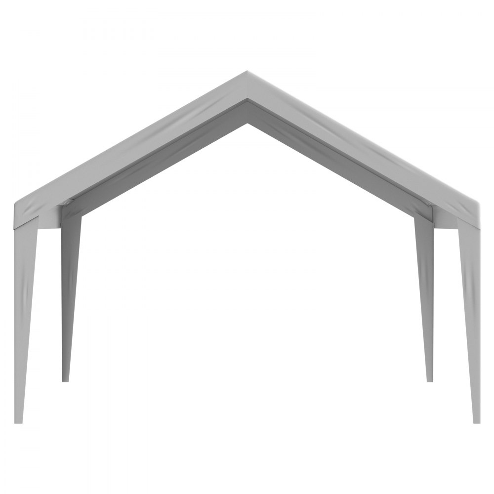 VEVOR Tela de Repuesto para Toldo de Cochera 6,1x3,94 m Lona de Garaje para Pared Lateral Impermeable con Protección UV Elásticos de Bola Fácil Instalación, Gris (Parte Superior y Marco No Incluidos)