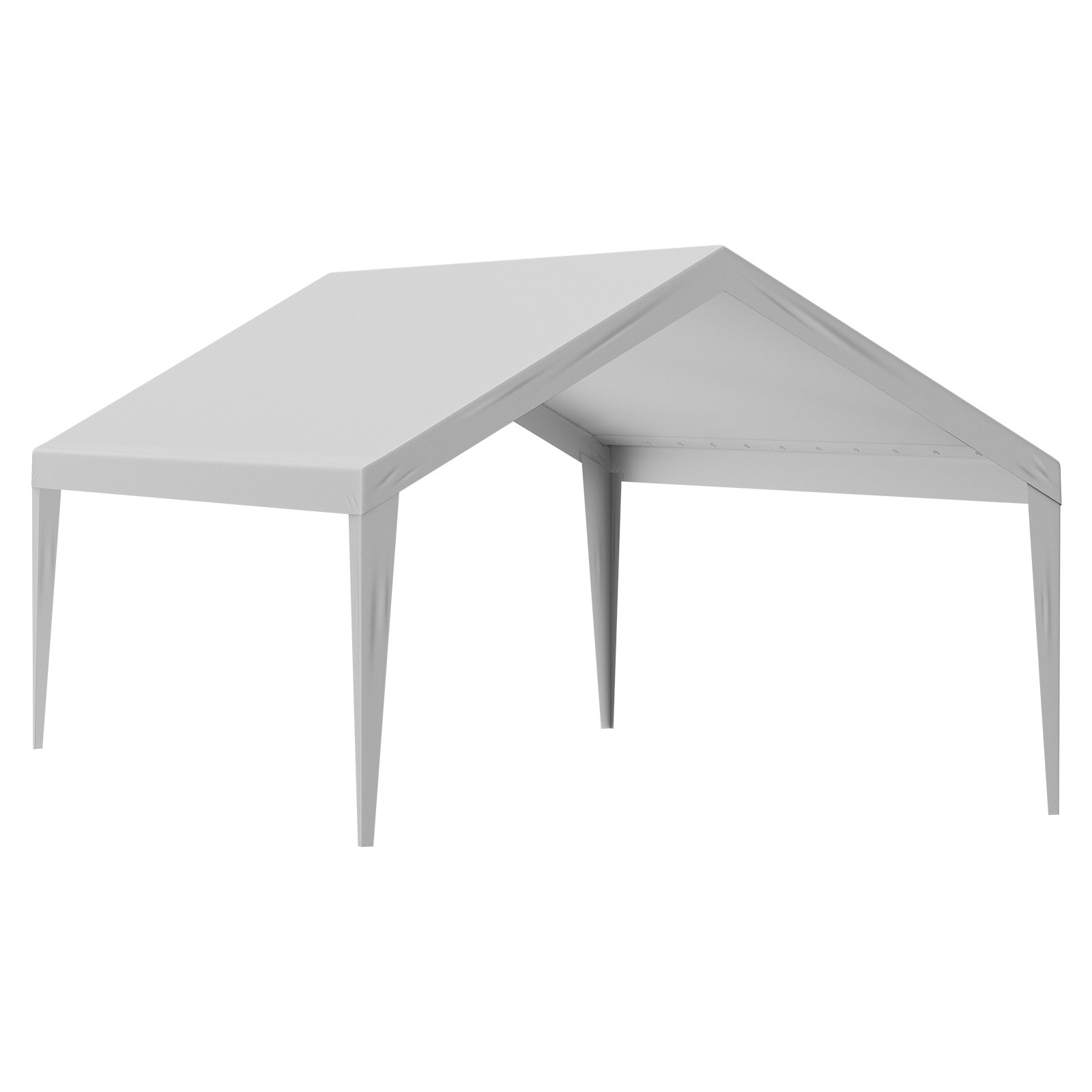 VEVOR Tela de Repuesto para Toldo de Cochera 6,1x3,94 m Lona de Garaje para Pared Lateral Impermeable con Protección UV Elásticos de Bola Fácil Instalación, Gris (Parte Superior y Marco No Incluidos)
