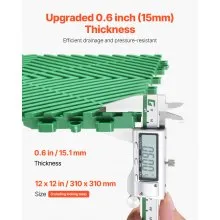 VEVOR Alfombrilla de Drenaje Entrelazada de 310 x 310 x 15,1 mm, 50 Alfombrillas de Drenaje Entrelazadas, Alfombrilla de Drenaje de Polipropileno Antideslizante para Suelo, Baño, Garaje, Jardín, Verde