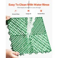 VEVOR Alfombrilla de Drenaje Entrelazada de 310 x 310 x 15,1 mm, 50 Alfombrillas de Drenaje Entrelazadas, Alfombrilla de Drenaje de Polipropileno Antideslizante para Suelo, Baño, Garaje, Jardín, Verde