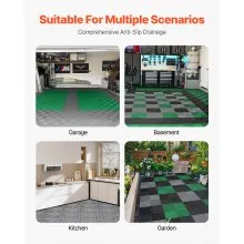 VEVOR Alfombrilla de Drenaje Entrelazada de 310 x 310 x 15,1 mm, 12 Alfombrillas de Drenaje Entrelazadas, Alfombrilla de Drenaje de Polipropileno Antideslizante para Suelo, Baño, Garaje, Jardín, Gris