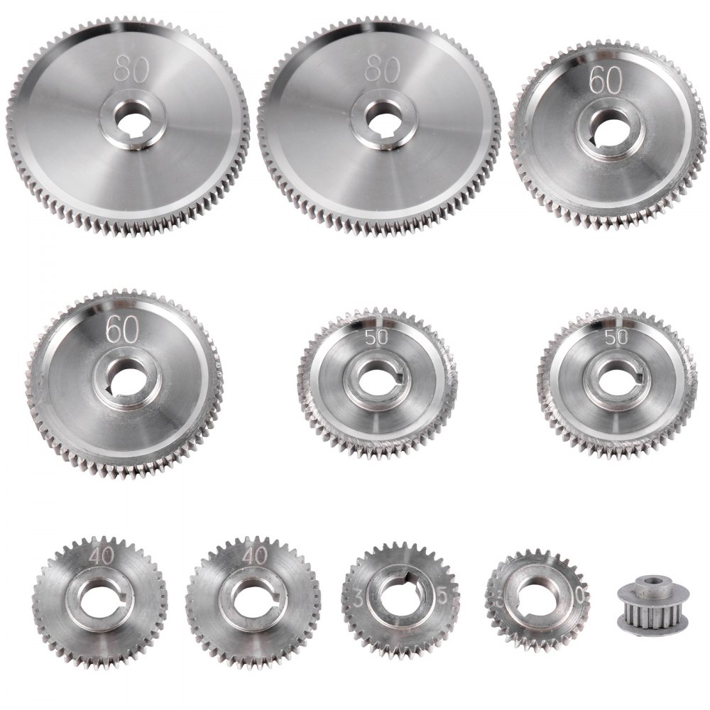 Vevor Engranajes De Mini Torno De Metal 11 Pcs Para Fresadoras De Alta Precisión