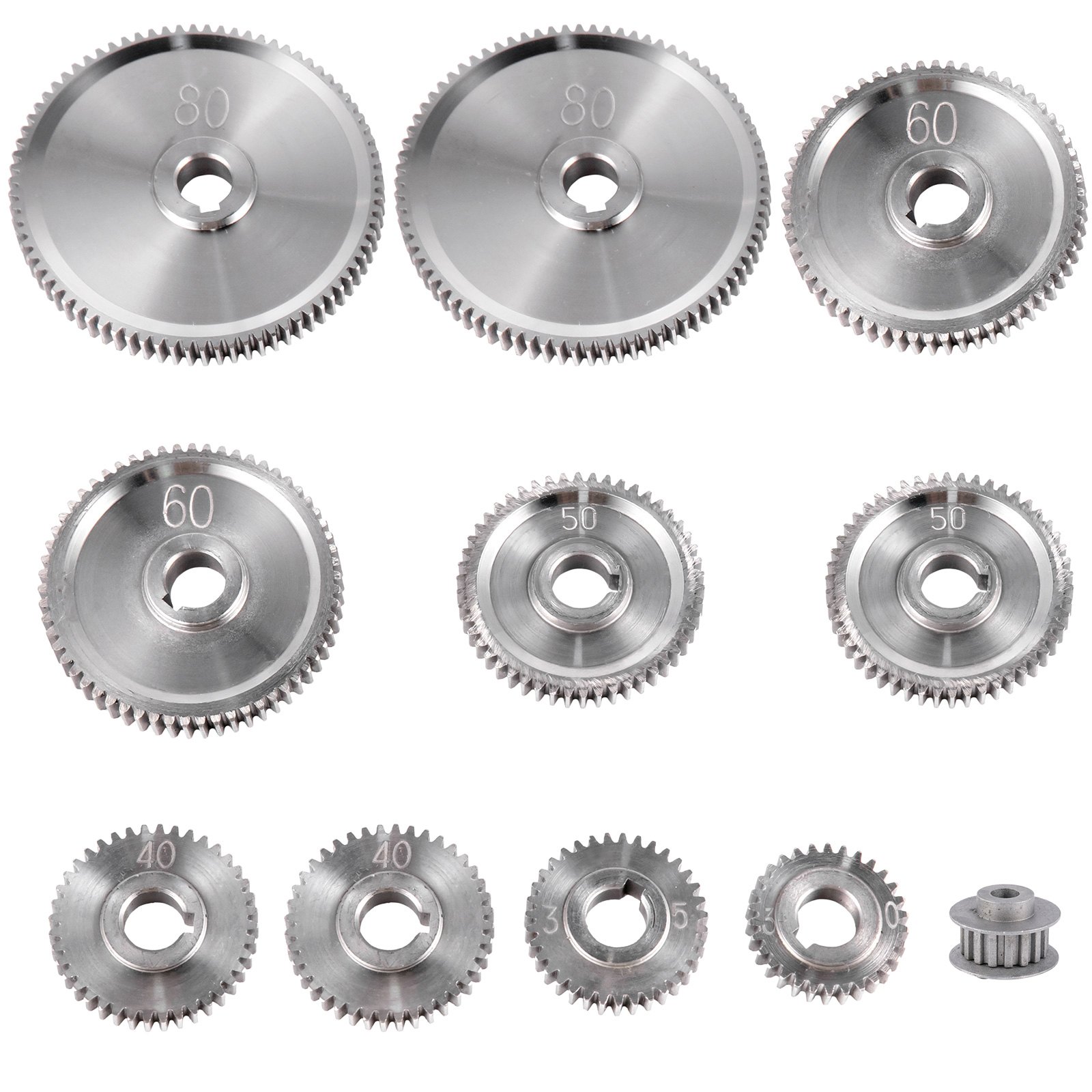 Vevor Engranajes De Mini Torno De Metal 11 Pcs Para Fresadoras De Alta Precisión
