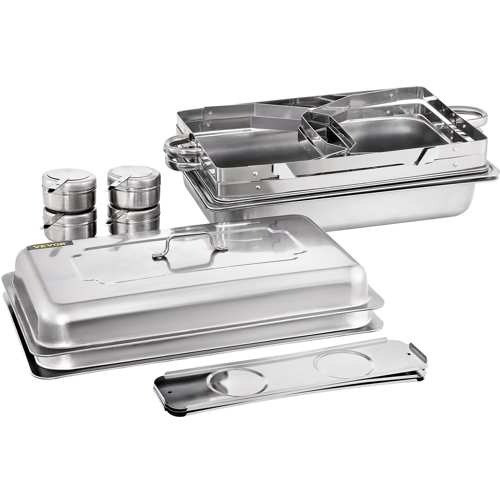 Chafing Dish 2pcs GN1/2 con tapa Acero Inoxidable 401 Alimentos Calientes 9L