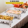 VEVOR Calentador Buffet de Acero Inoxidable 9L Quart Electrico Calentador Buffet con Bandeja de Agua Estufa Acero Inoxidable Bandeja de Comida para Buffet Hotel y Supermercado etc 3 unidad