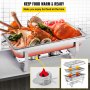 VEVOR Calentador Buffet de Acero Inoxidable 9L Quart Electrico Calentador Buffet con Bandeja de Agua Estufa Acero Inoxidable Bandeja de Comida para Buffet Hotel y Supermercado etc 3 unidad