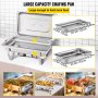 VEVOR Calentador Buffet de Acero Inoxidable 9L Quart Electrico Calentador Buffet con Bandeja de Agua Estufa Acero Inoxidable Bandeja de Comida para Buffet Hotel y Supermercado etc 3 unidad