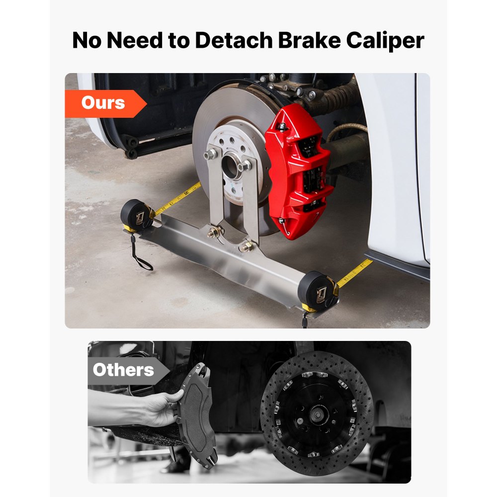 VEVOR Herramienta de Alineación de Ruedas, 2 Piezas, Placas de Medición de Convergencia de Acero al Carbono de Alto Rendimiento con 2 Cintas Métricas, Compatibles con Automóviles, Camiones, SUV