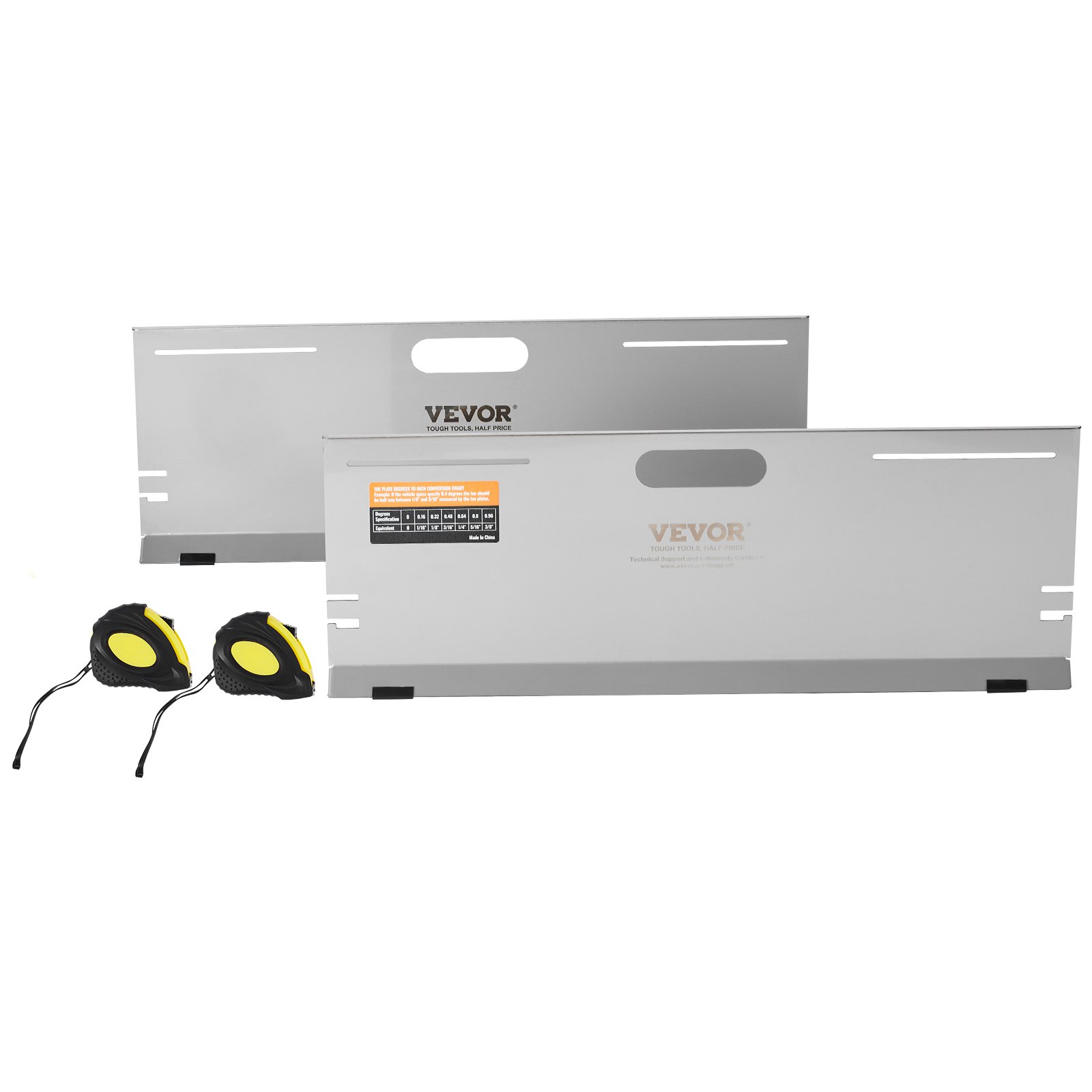 VEVOR Herramienta de alineación de ruedas, paquete de 2 placas de herramienta de alineación, placa de herramienta de medición de ángulo de punta de acero inoxidable, 4 varillas de alineación