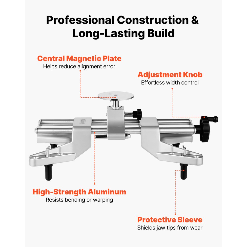 VEVOR Abrazadera para Ruedas y Adaptador Magnético, Herramienta de Alineación de Ruedas de Aleación de Aluminio 1 Pieza para Medición Precisa de la Caída, Compatible con Llantas 27,94-63,50 cm