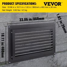 VEVOR Rejilla de Ventilación Galvanizada 32x16 '' Rejilla de Ventilación Negro