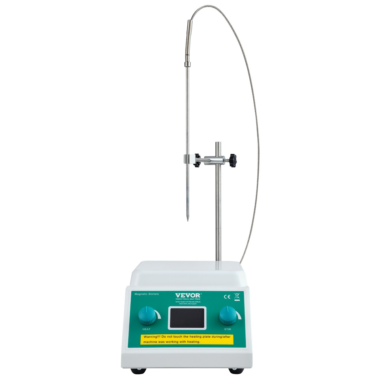 VEVOR Agitador magnético calefactor 0-2000 rpm 2000 ml mezclador magnético con placa caliente Máx. 300°C, agitador de laboratorio con soporte de pantalla LED y barra para experimentos de investigación