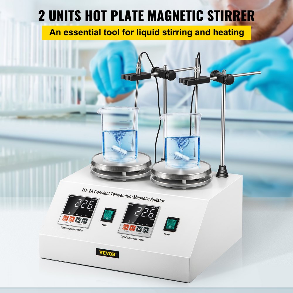 Mezclador Agitador Magnético 2 Unidades Max.1000ml Acero Inoxidable