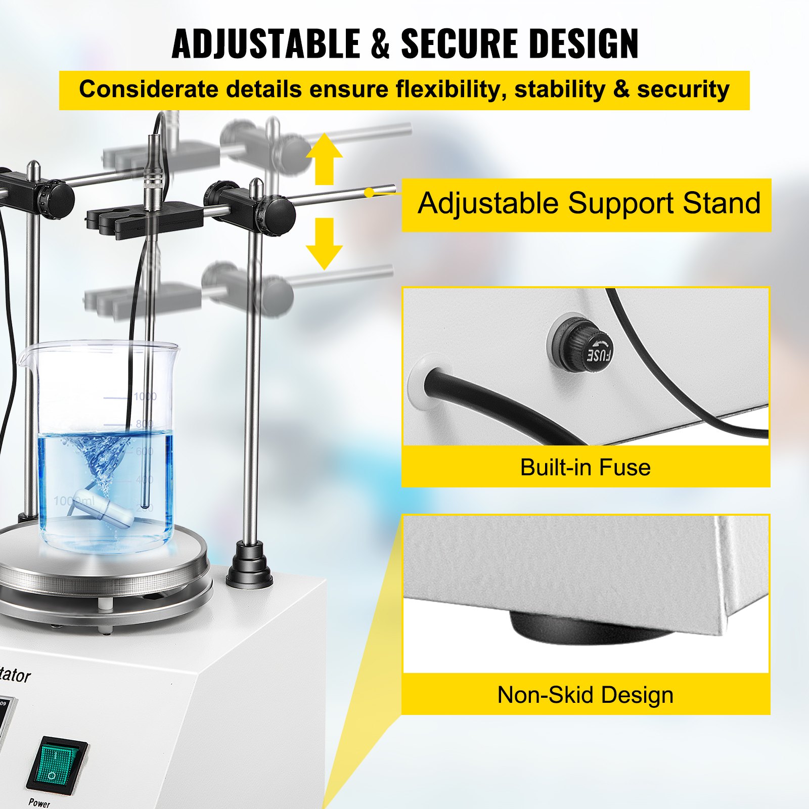 Mezclador Agitador Magnético 2 Unidades Max.1000ml Acero Inoxidable