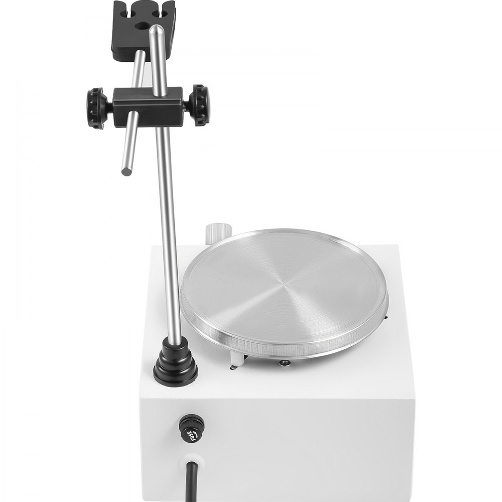 VEVOR Agitador Magnético 250W 158°F/70°C Placa Calefactora con Agitador Magnético 0-1600 RPM Agitador Magnético de Laboratorio Ajustable de 1000 ml con Soporte, Barra Agitadora
