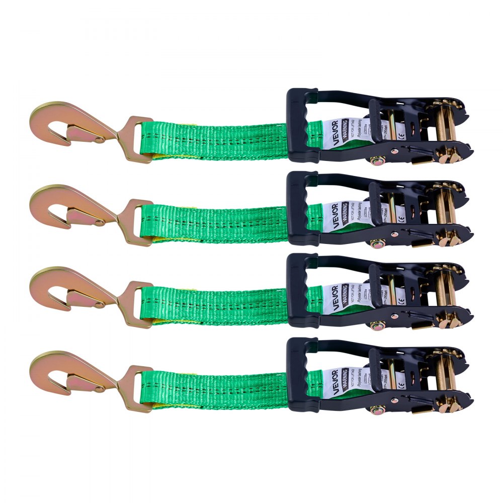 VEVOR Kit de Amarre para Vehículos 50,8 x 2438,4 mm, Correas de Amarre de Eje con Ganchos de Resorte, Resistencia a la Rotura de 4540 kg, Carga de Trabajo de 1512 kg, para ATV, UTV, Remolques