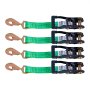 VEVOR Kit de Amarre para Vehículos 50,8 x 2438,4 mm, Correas de Amarre de Eje con Ganchos de Resorte, Resistencia a la Rotura de 4540 kg, Carga de Trabajo de 1512 kg, para ATV, UTV, Remolques