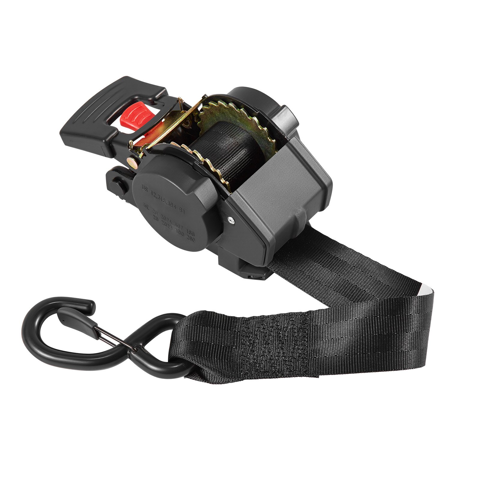 VEVOR Kit Profesional de Amarre con Cuñas para Ruedas con Ganchos en Forma de S, Correa de Amarre Fija 44,45 x 1219,2 mm, Resistencia a la Rotura de 748 kg, Carga de Trabajo de 250 kg, para Remolques