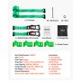 VEVOR Kit de Amarre de Calzo de Ruedas, Correas de Amarre para Ruedas Tipo Calzo con Hebilla, Resistencia a la Rotura de 1986,73 kg, Carga de Trabajo de 662 kg, para Vehículos, ATV, UTV, Verde