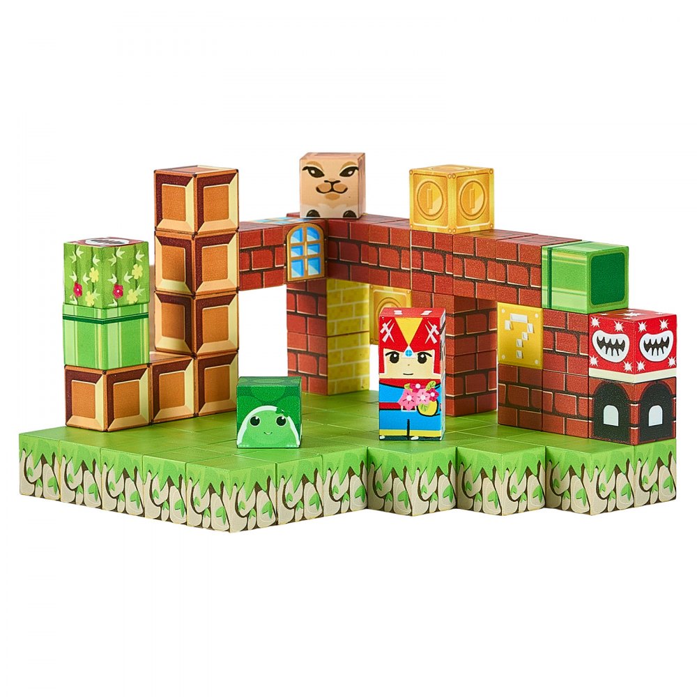 VEVOR Bloques Magnéticos, Juego de 100 Piezas de Escena de Mario Cubos de Construcción Magnéticos, Juguetes Sensoriales STEM Montessori de Construcción Apilable para Niños de 3 Años o Más