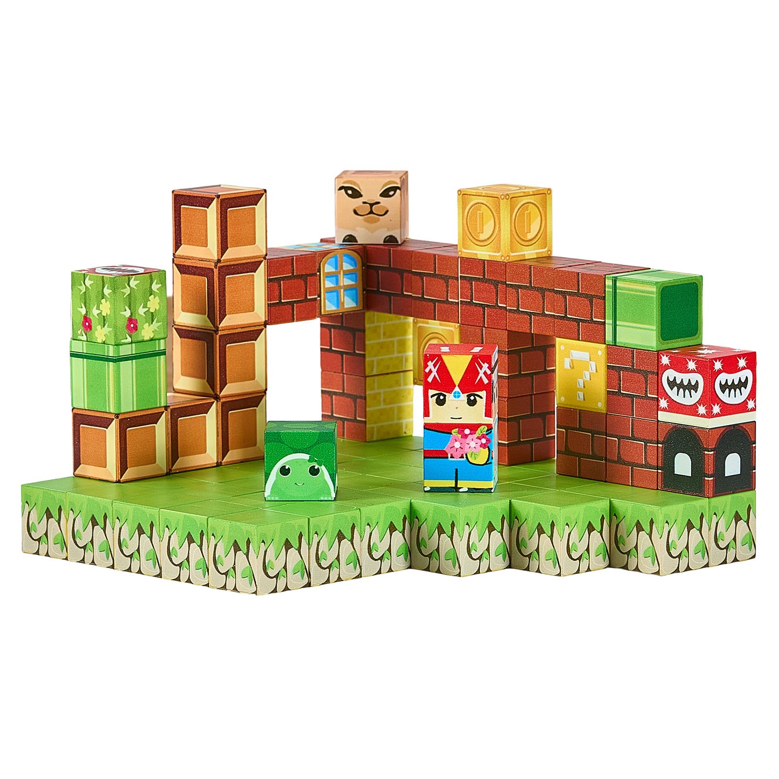 VEVOR Bloques Magnéticos, Juego de 100 Piezas de Escena de Mario Cubos de Construcción Magnéticos, Juguetes Sensoriales STEM Montessori de Construcción Apilable para Niños de 3 Años o Más