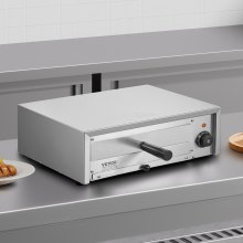 VEVOR Horno de Pizza Eléctrico 1500 W con Bandeja Extraíble 500 x 380 x 190 mm