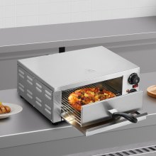 VEVOR Horno de Pizza Eléctrico Encimera 1500 W Temporizador 477 x 370 x 190 mm