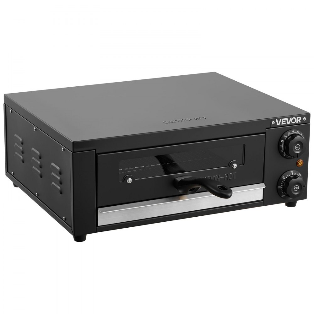 VEVOR Horno Eléctrico para Pizza, Horno de Sobremesa, 25-300 °C, 1450 W, con Control de Tiempo y Temperatura, Dos Resistencias y Parrilla, Ideal para Cocinas y Hostelería, 475 x 536 x 187 mm