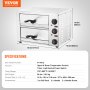 VEVOR Horno de Pizza Eléctrico de Encimera con Temporizador 477 x 400 x 350 mm