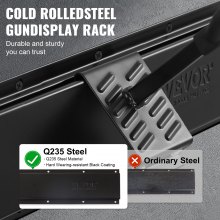 VEVOR Estante Vertical para Armas con 6 Ranuras Estante para Armas de Metal Carga de 81,6 kg Soporte de Pared para Armas de Fuego Almacenamiento en Cabina, Escopetas, Oficina en Casa, Tienda de Caza