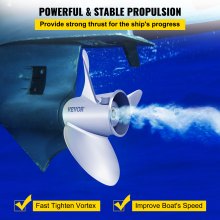 VEVOR 3860709 Hélice fueraborda Hélice para barco 3 palas 14,5" de diámetro x 21" de paso