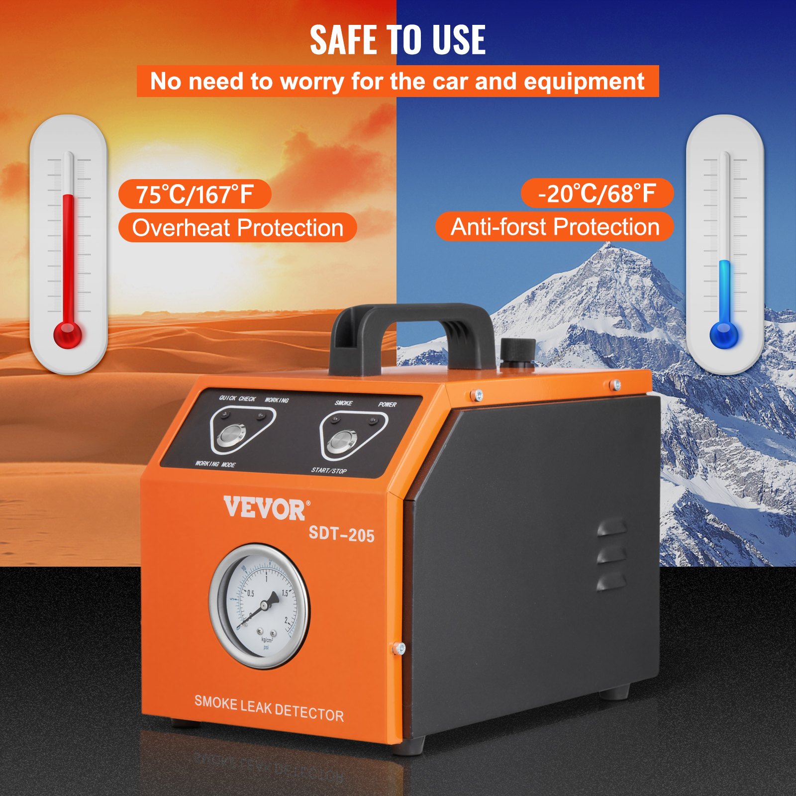 VEVOR Detector de Fugas de Humo Sistema de Tubería de Combustible EVAP 15 PSI