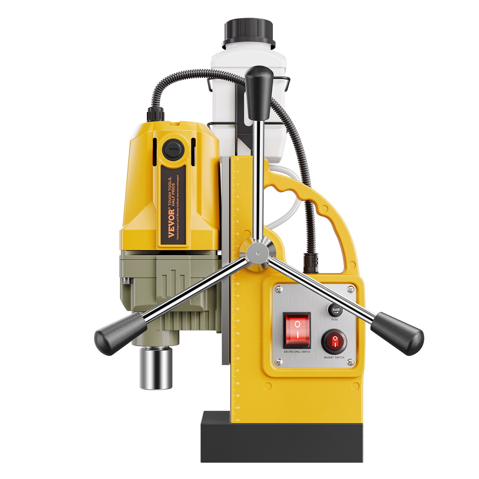 VEVOR 1400 W Taladro Magnético, Taladro de Columna Magnético Portátil de 12500 N con 11 Brocas de Perforación, Diámetro de Perforación de 40 mm, Velocidad de 800 RPM, para Mejoras para el Hogar