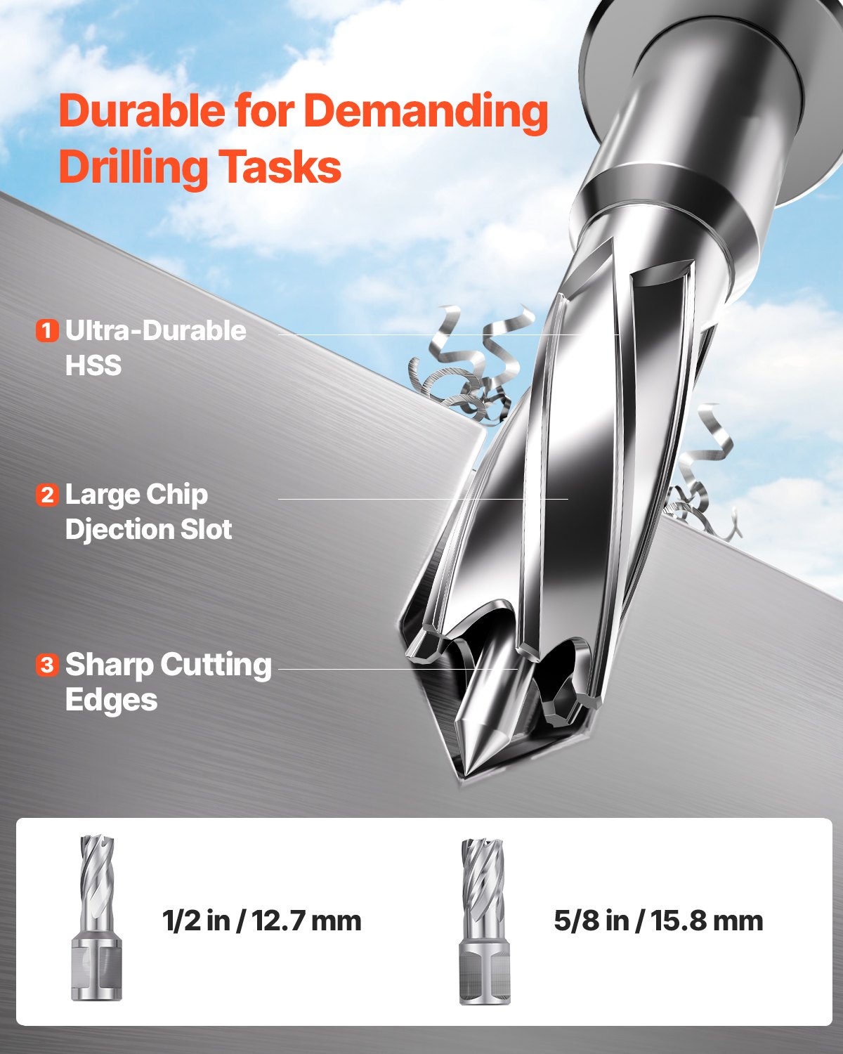 VEVOR Magnetic Drilling Machine Core Drill 1200 W φ50 mm, 12500 N Portable Electric Magnetic Drilling Machine with 2 Core Drills, 850 RPM Drilling Machine for Metal Surfaces Industrial DIY Yellow