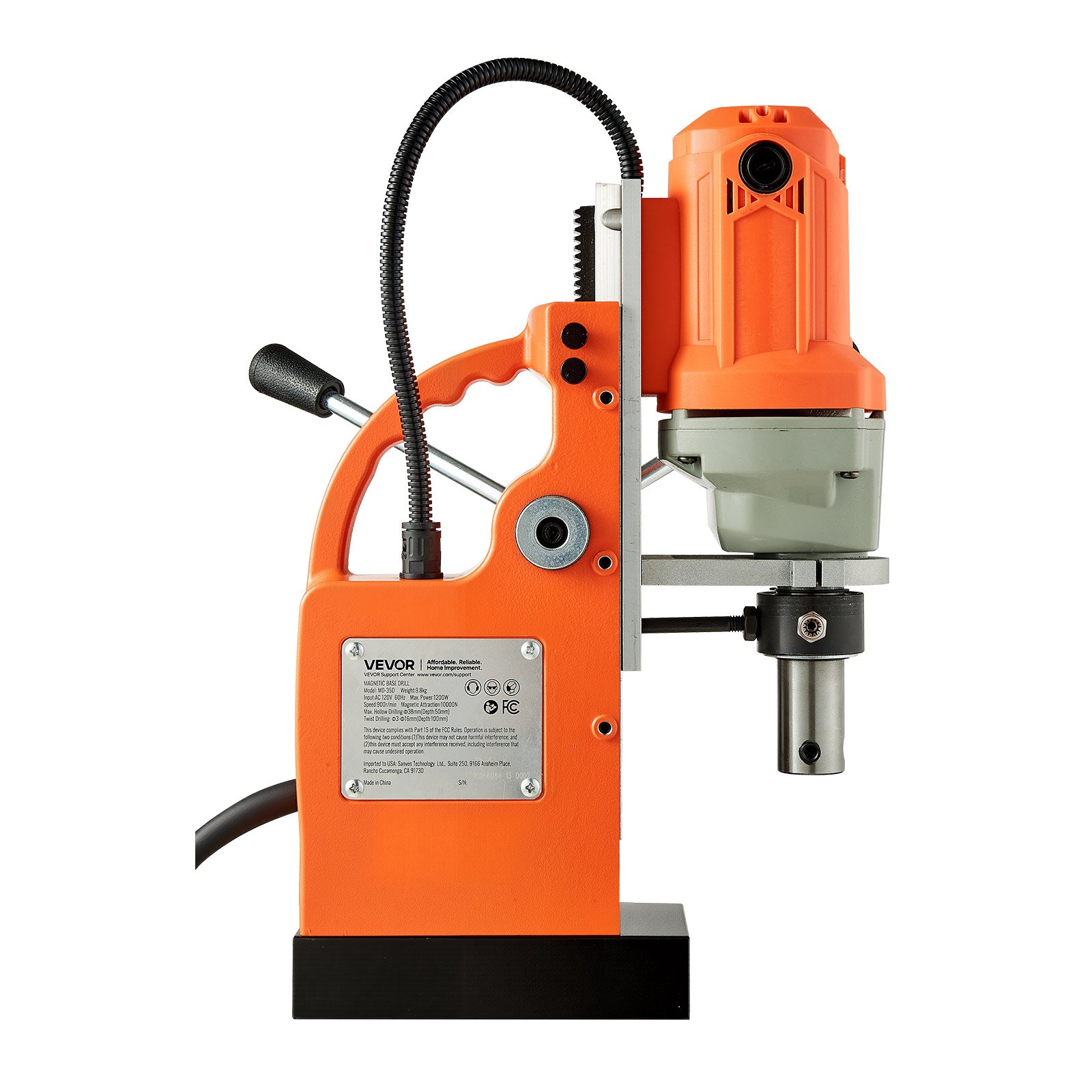 VEVOR Magnetic Drill Press, 1200 W, 38 mm Boring Diameter, 10000N Power Mag Drill Press, 900 RPM Speed, with Weldon Shank, Efficient Cooling, for Metal Surface, Industrial and Home Improvement