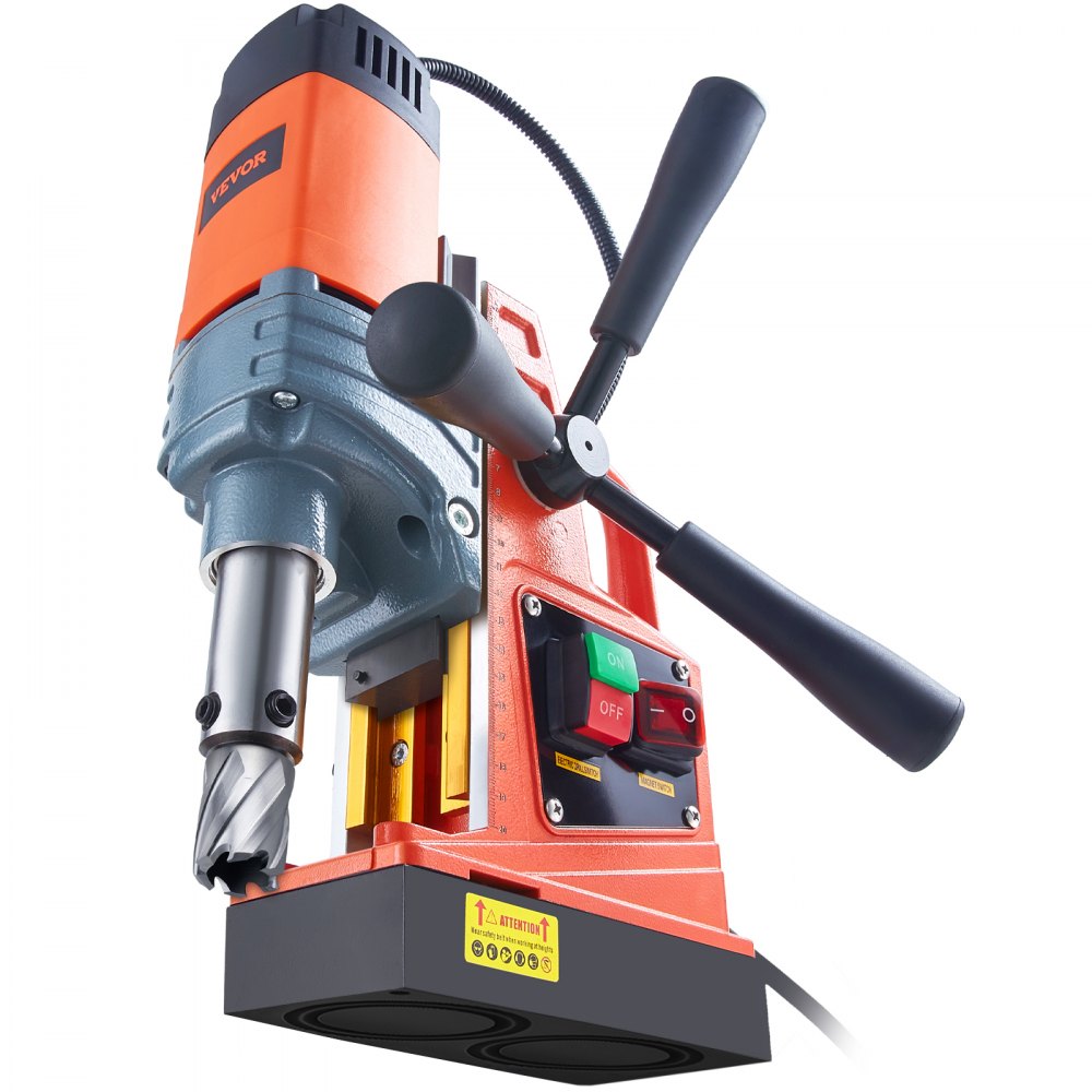 VEVOR Taladro de Núcleo Magnético 1300W Taladrador Magnético Profesional 13000N 810rpm Taladro Magnético Portátil Profundidad 50mm Diámetro de Perforación 40mm Sistema de Perforación Electromagnética