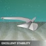 Ancla de barco VEVOR brillante que muestra una excelente estabilidad en el fondo marino.