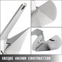 Ancla de barco VEVOR con un diseño único de acero inoxidable.