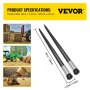 VEVOR Front Loader Tines Bale Tines 49 Inch Bale Fork Tine Capacity 1814 kg Pallet Fork 124.4 cm Gross Weight 26.36 kg for Tractor Accessories Black Bale Fork Front Loader Steel 2 Pieces