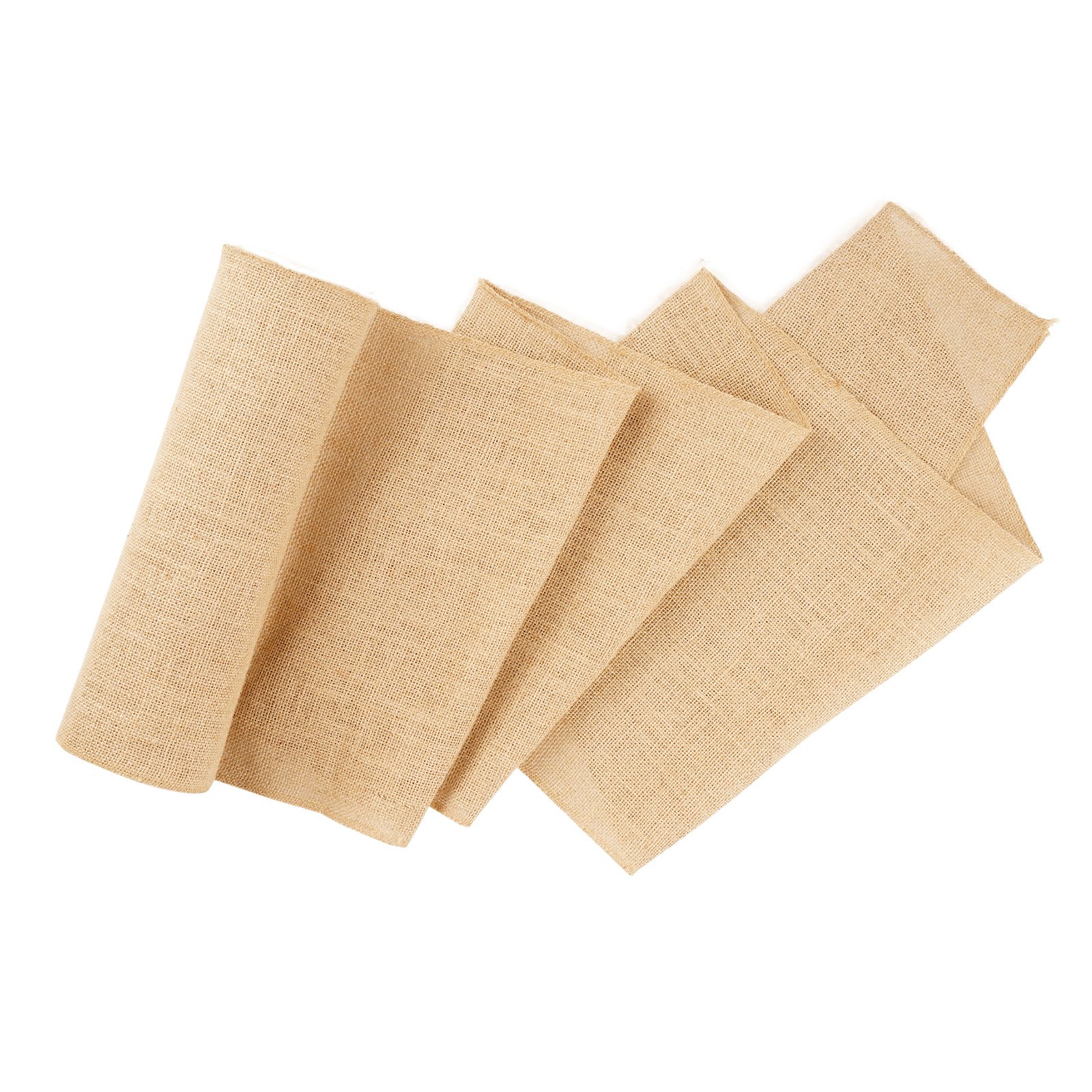VEVOR Rollo de Tela de Arpillera de 355 mm x 45,7 m, 45 x 45 Rollos de Tela de Arpillera Natural de Alta Densidad de ancho, Rollo de Tela de Yute para Envolver Árboles, Decoración, Manualidades