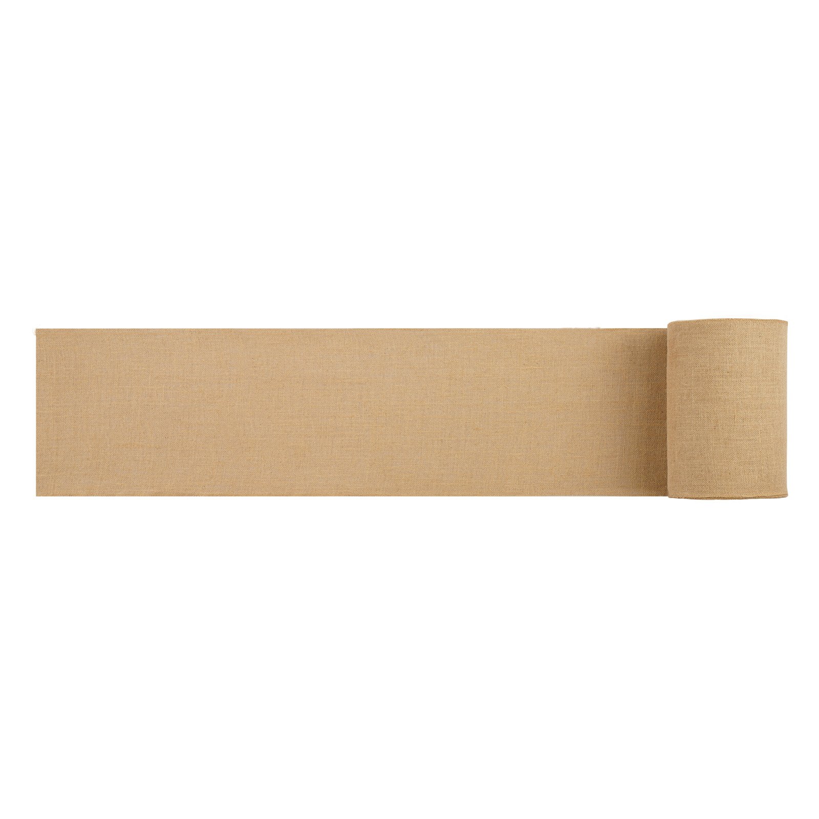 VEVOR Rollo de Tela de Arpillera de 355 mm x 45,7 m, 45 x 45 Rollos de Tela de Arpillera Natural de Alta Densidad de ancho, Rollo de Tela de Yute para Envolver Árboles, Decoración, Manualidades