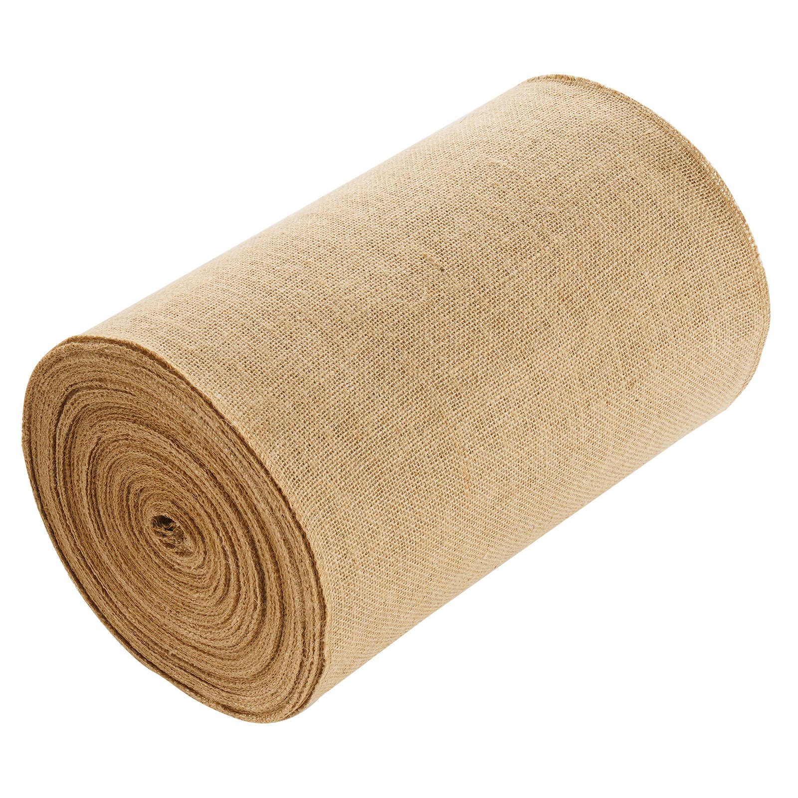VEVOR Rollo de Tela de Arpillera de 355 mm x 45,7 m, 45 x 45 Rollos de Tela de Arpillera Natural de Alta Densidad de ancho, Rollo de Tela de Yute para Envolver Árboles, Decoración, Manualidades