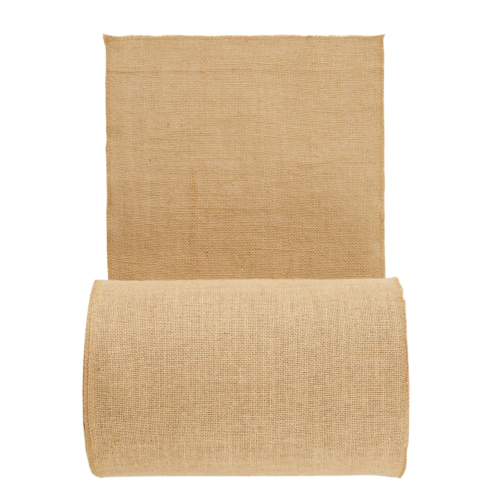 VEVOR Rollo de Tela de Arpillera de 355 mm x 45,7 m, 45 x 45 Rollos de Tela de Arpillera Natural de Alta Densidad de ancho, Rollo de Tela de Yute para Envolver Árboles, Decoración, Manualidades