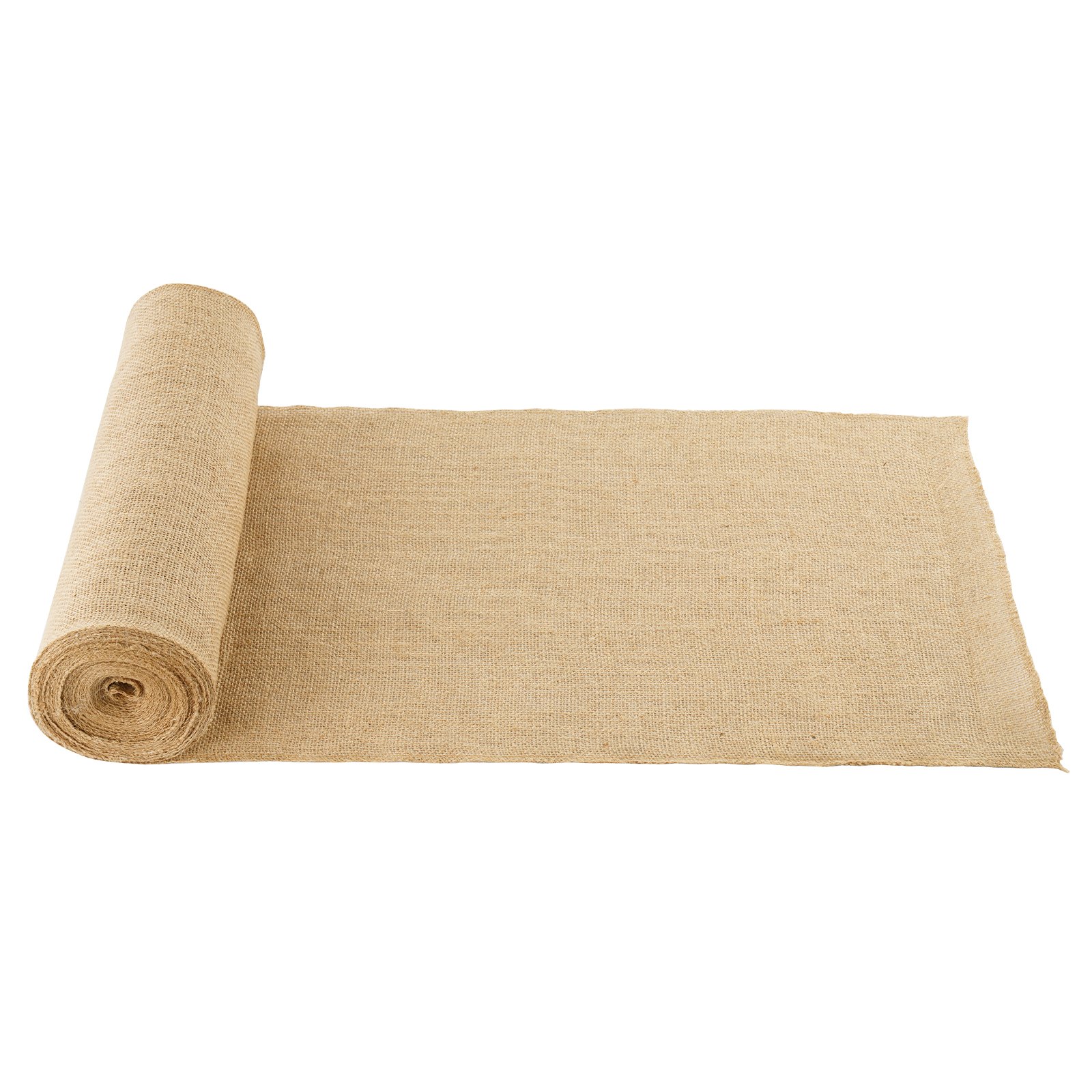 VEVOR Rollo de Tela de Arpillera de 355 mm x 9,1 m, 45 x 45 Rollos de Tela de Arpillera Natural de Alta Densidad de ancho, Rollo de Tela de Yute para Envolver Árboles, Decoración, Manualidades